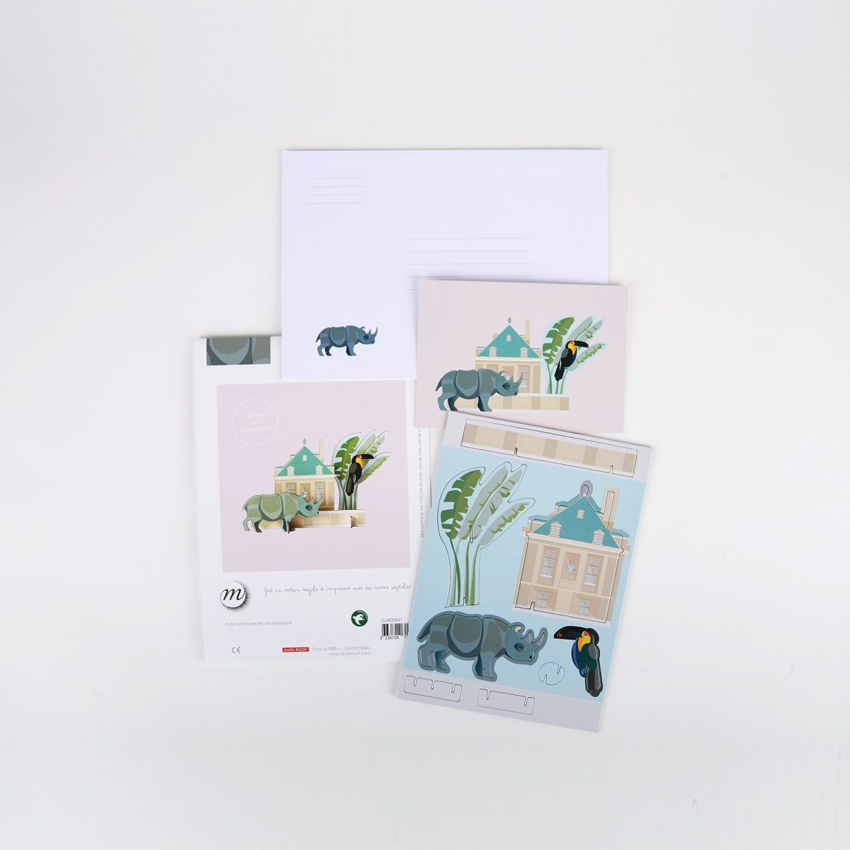 Carte Pop out Ménagerie du Roi - Rhinocéros