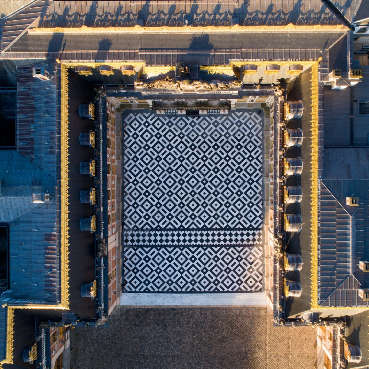 La Cour de Marbre vue du ciel par Thomas Garnier