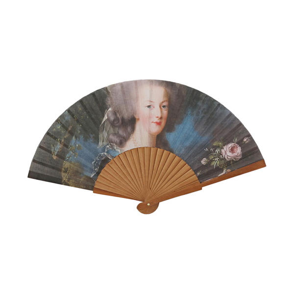 eventail portrait reine marie antoinette rose